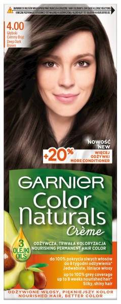 GARNIER COLOR NATURALS 4.00 GŁĘBOKI CIEMNY BRĄZ