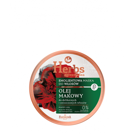 HERBS OLEJ MAKOWY EMOLIENTOWA MASKA DO WŁOSÓW.
