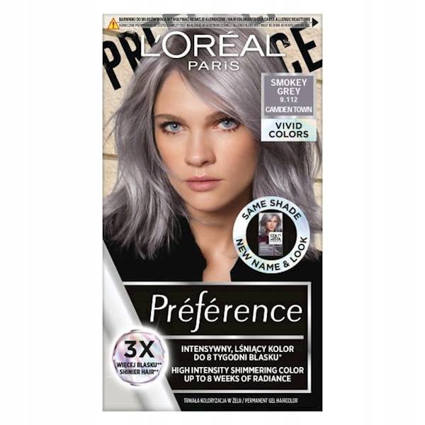 LOREAL PREFERENCE FARBA SMOKEY GREY 9.112