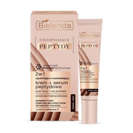 BIELENDA UJĘDRNIAJĄCE PEPTYDY KREM+SERUM 15 ML