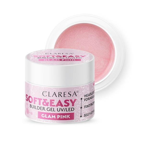 CLARESA SOFT&EASY BUILDER GEL GLAM PINK 12 G