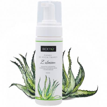 BIOETIQ PIANKA DO MYCIA TWARZY Z ALOESEM 150 ML
