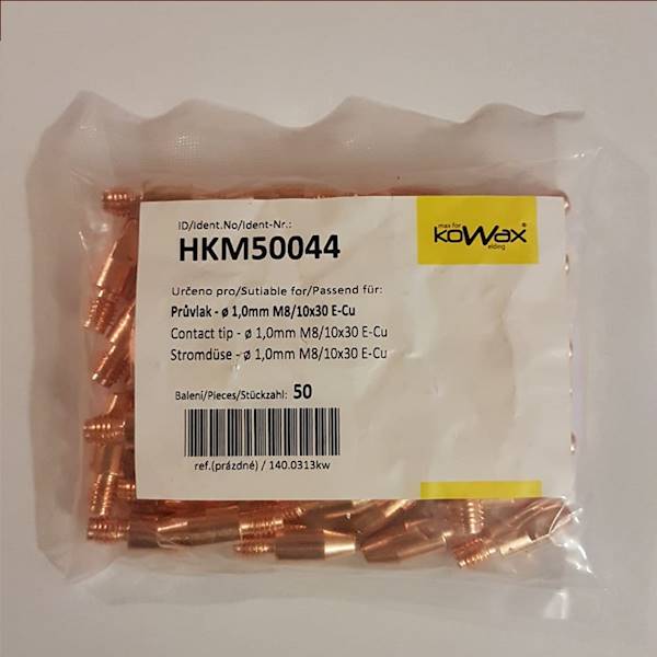 Końcówka prądowa KOWAX 1.0mm M8/10x30, 500A, E-Cu