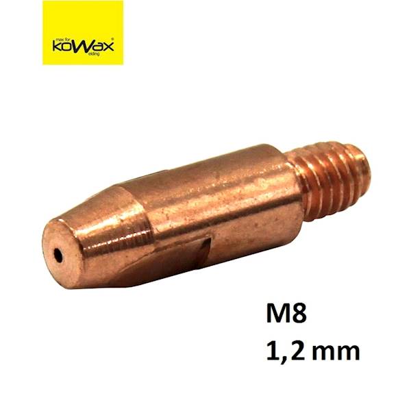 Końcówka prądowa KOWAX 1.2mm M8/10x30, 500A, E-Cu