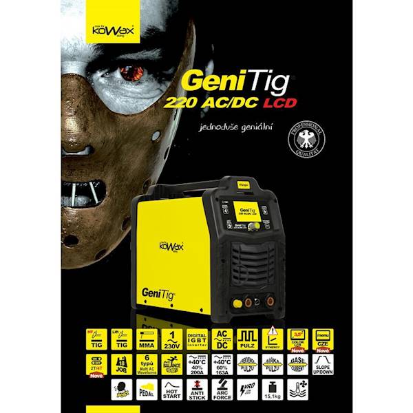 KOWAX® GeniTig®220AC/DC LCD  TIG/MMA
