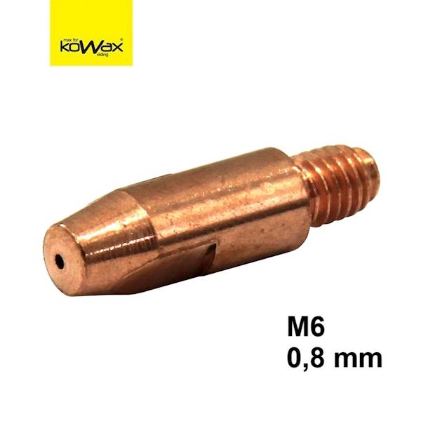 Końcówka prądowa KOWAX 0.8mm M6/8x28, 250A, E-Cu