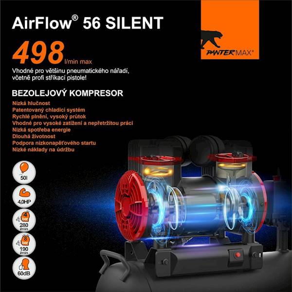 Kompresor bezolejowy PANTERMAX®AirFlow® 56 SILENT