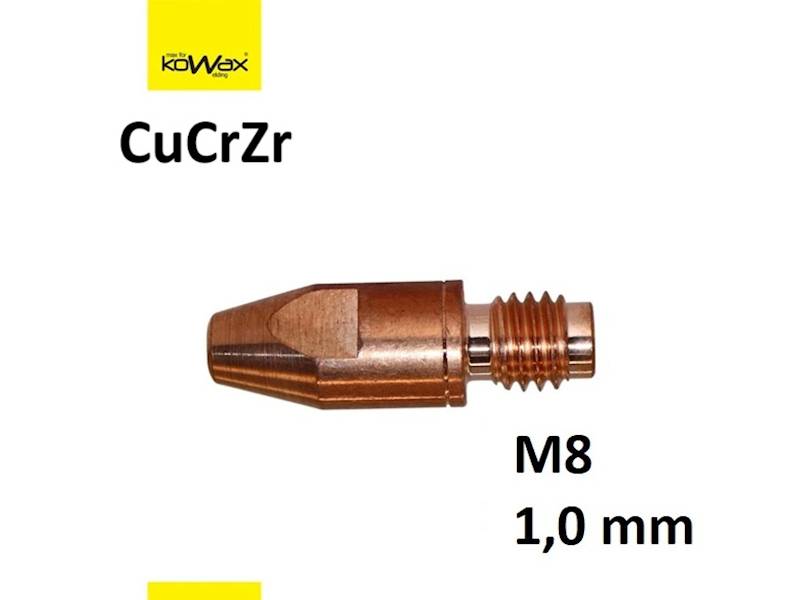 Końcówka prądowa KOWAX 1.0mm M8/10x30, 500A CuCrZr