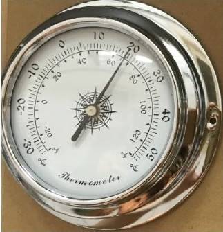 Srebrny termometr 06 751S - ciekawy design