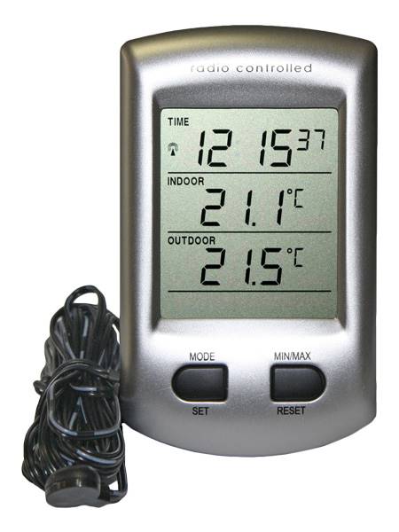 Termometr z zegarem radiowym 02 039