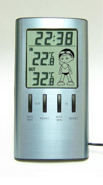 Termometr z zegarem i pogodynką 211