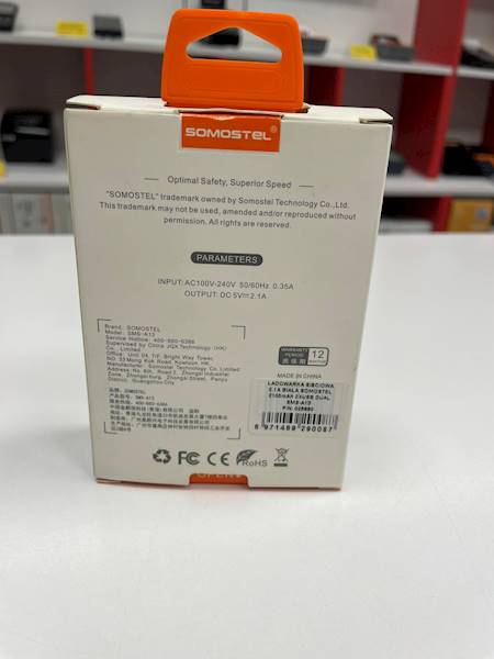 Ładowarka sieciowa GSM SOMOSTEL 2xUSB SMS-A13 2.1A