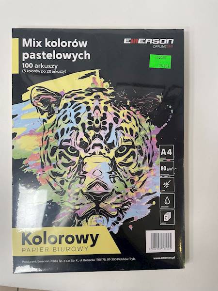 Papier kolorowy 100 ark. 5x20 pastelowe kolory