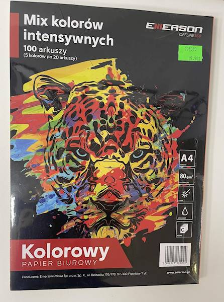 Papier KOLOR MIX A4/80g 5X20szt intensywne kolory
