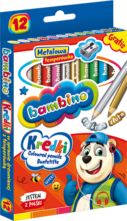 Kredki 12 kolorów JUMBO BAMBINO  