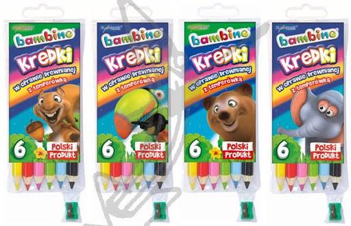 Kredki  6 kolorów JUMBO BAMBINO drew