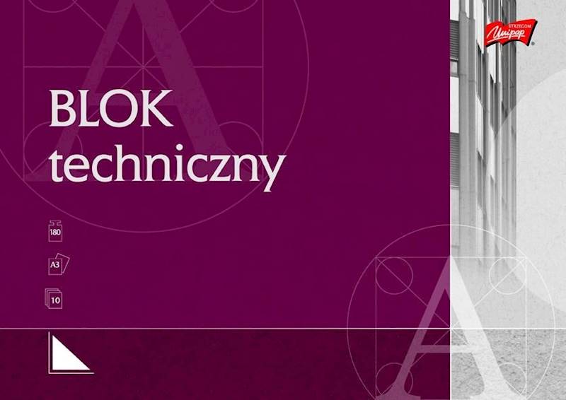 Blok techniczny A4 biały 190g/10k UNIPAP
