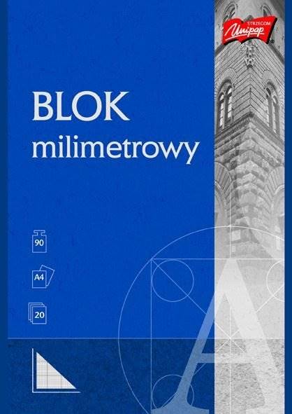 Blok milimetrowy A4 90g/20k UNIPAP