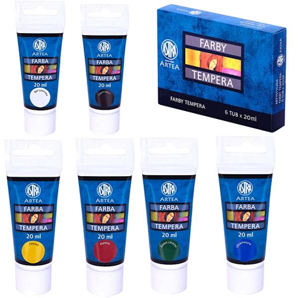 Farby TEMPERA  6kol 20ml ASTRA