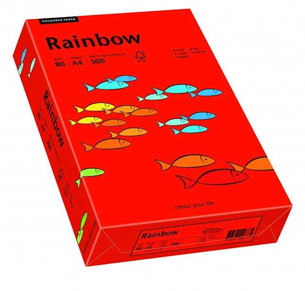 Papier  RAINBOW A4/80g czerwony (28) 500ark