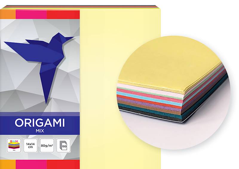 Papier do origami 14x14 100k mix kolorów Interdruk