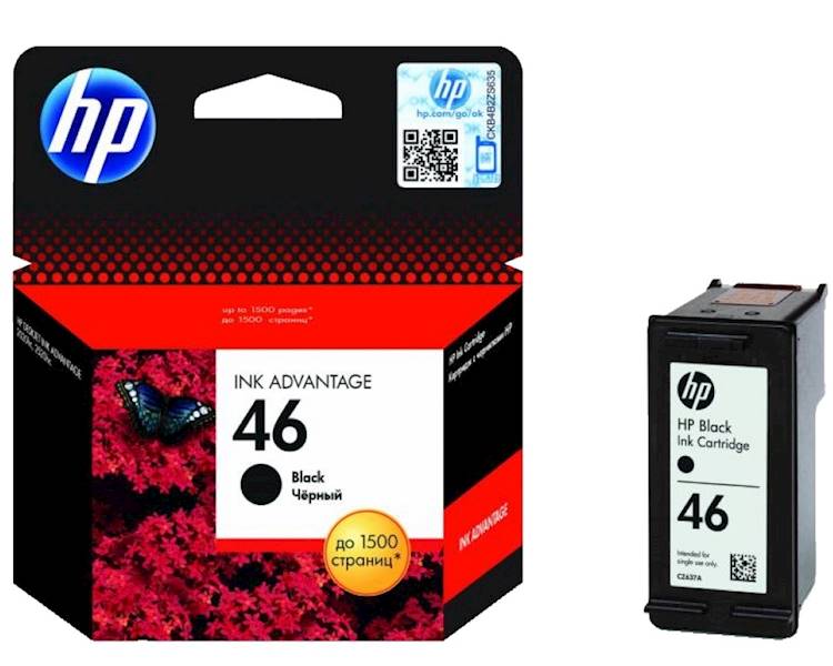 HP 46 Black ~1500str CZ637AE BFW