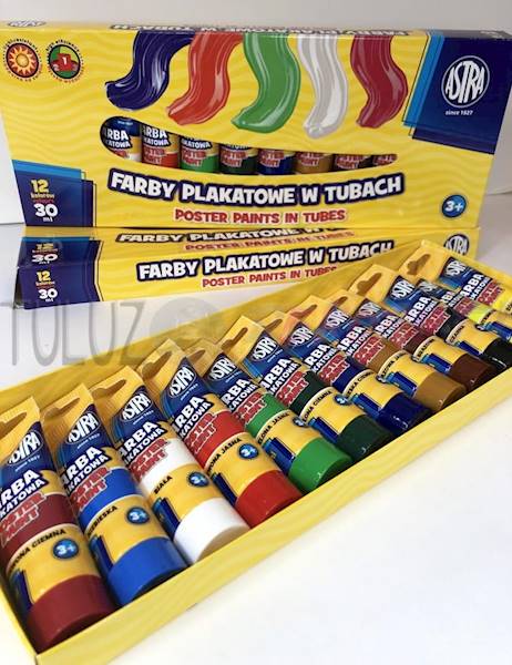 Farby w tubach ASTRA 12kol 30ml