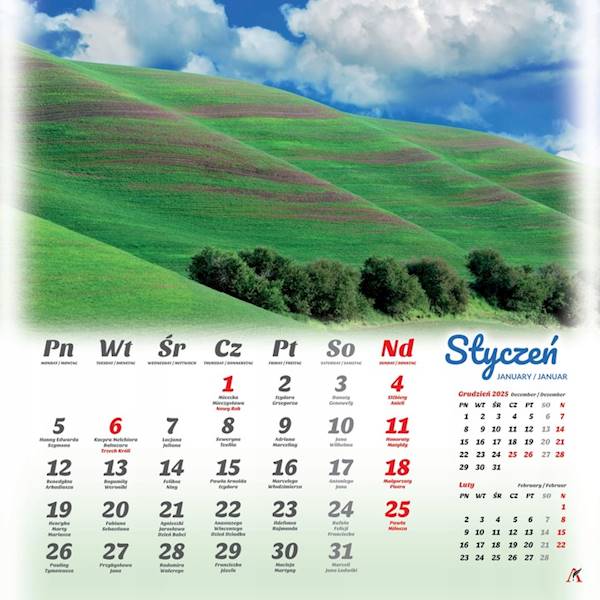 Kalendarz planszowy 33x33