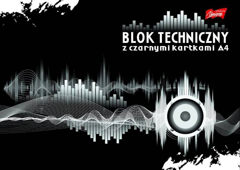 Blok techniczny A4 czarny 180g/10k UNIPAP
