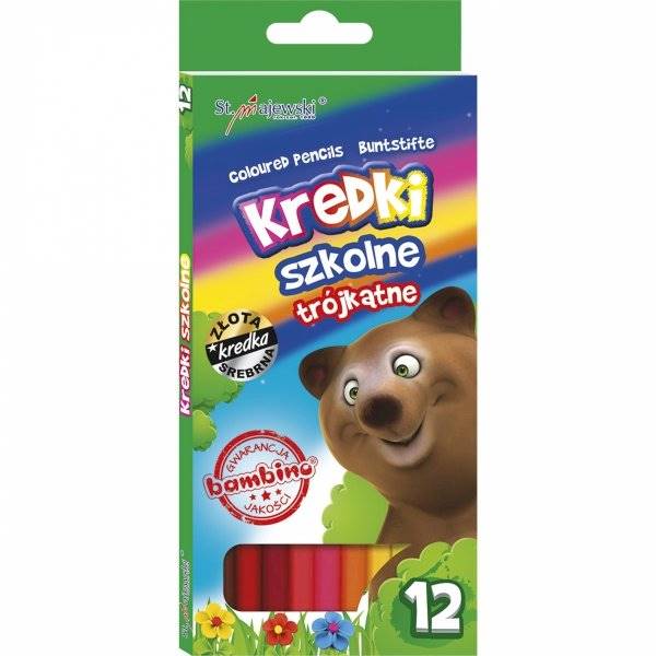 Kredki 12 kol BAMBINO trójkątne
