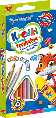 Kredki 12 kol BAMBINO trójkątne