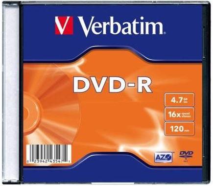 Verbatim DVD-R 16x 4,7GBcolor (1szt)SlimCas