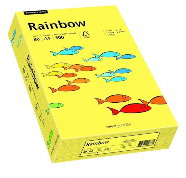 Papier  RAINBOW A4/ 80g (16) żółty