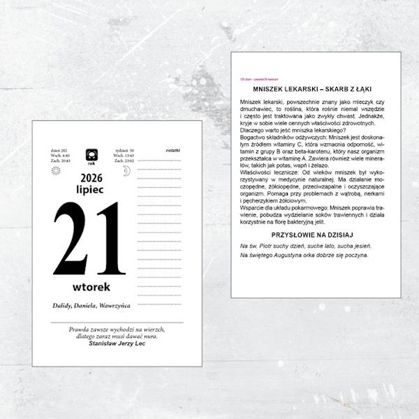 Kalendarz ZDZIERAK A6