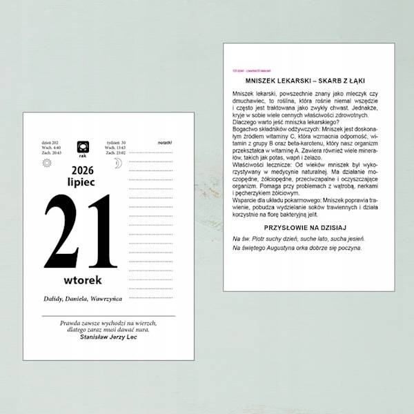 Kalendarz ZDZIERAK A6