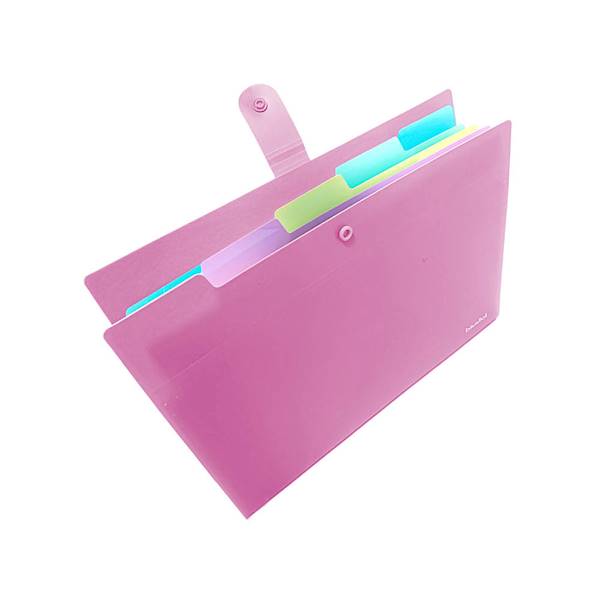 Teczka harmon  5 przegr różowa pastel BIURFOL