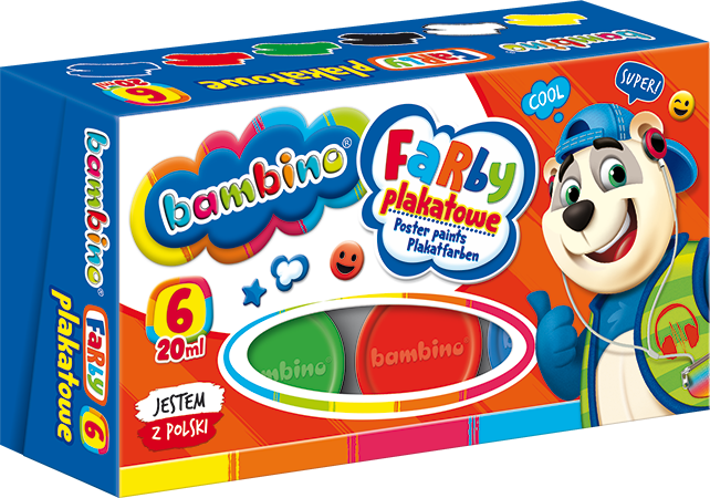 Farby plakatowe   6 kol. BAMBINO 20ml