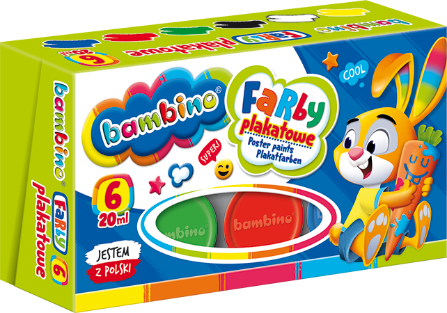 Farby plakatowe   6 kol. BAMBINO 20ml