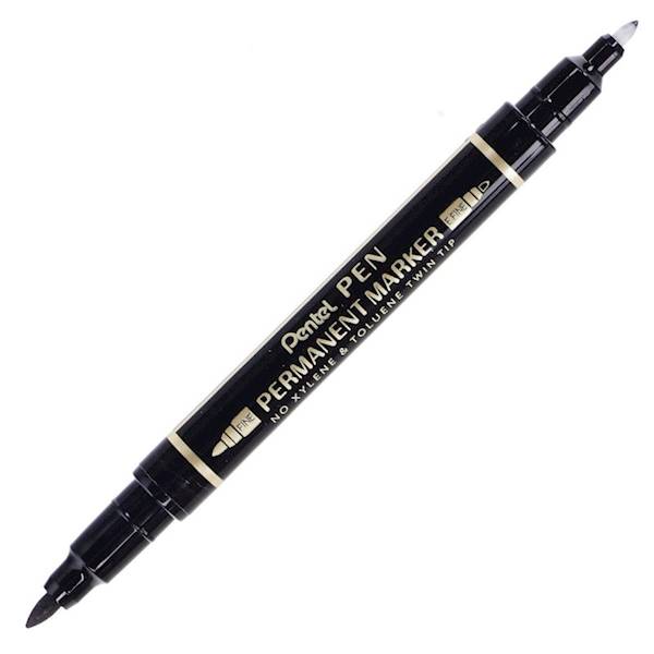 Foliopis Pentel N75W/A dwustronny czarny