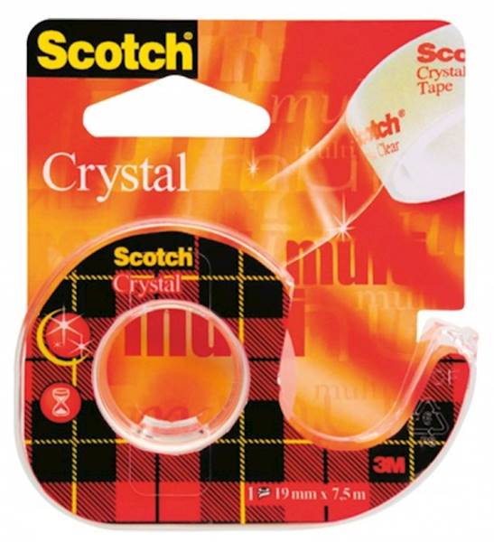 Taśma SCOTCH Crystal czerwona 19x7,5 obcinana