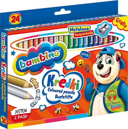 Kredki BAMBINO  24 kol grube drew.+ temperówka