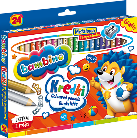 Kredki BAMBINO  24 kol grube drew.+ temperówka