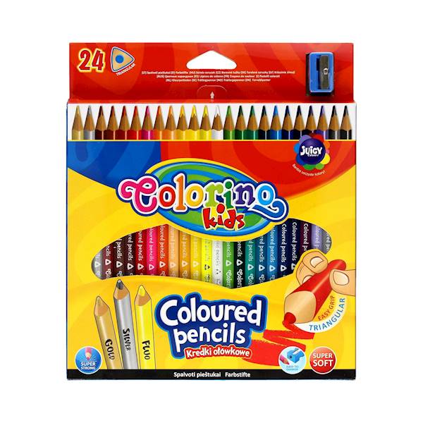 Kredki 24 kol PATIO Colorino trójkątne 