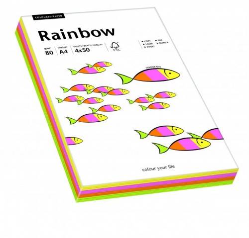 Papier  RAINBOW A4/80g 100ark mix past