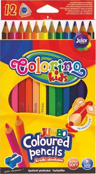 Kredki 12 kol PATIO Colorino Jumbo trójkątne