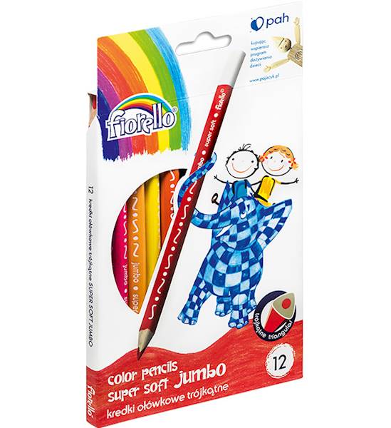 Kredki 12 kolorów JUMBO Fiorello