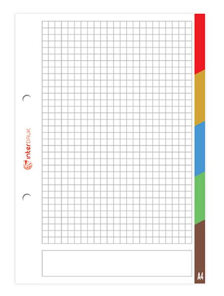 Wkład do segreg. A4/ 50k # biały z registrami 