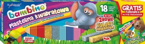 Plastelina 18 kol BAMBINO Kwadratowa