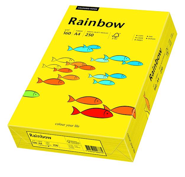 Papier ksero A4/160g RAINBOW żółty ciemny (R18)