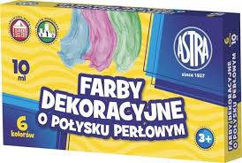 Farby plakatowe perłowe 6 kol. ASTRA 10ml